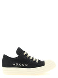 Rick Owens Black Calfskin Low Top Sneakers