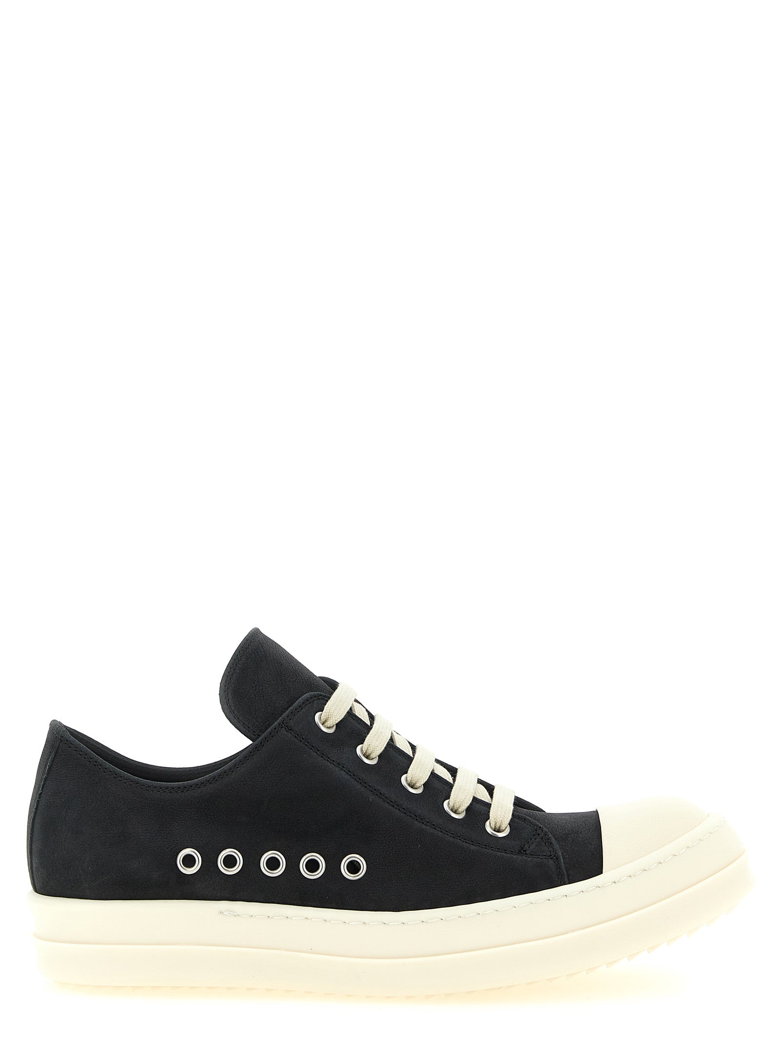 Rick Owens Black Calfskin Low Top Sneakers