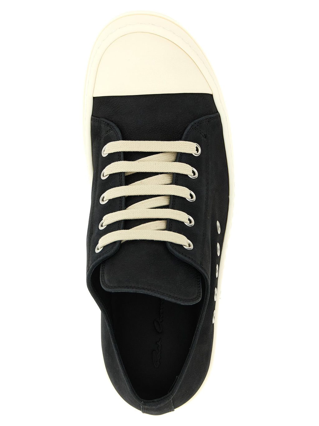 Rick Owens Black Calfskin Low Top Sneakers