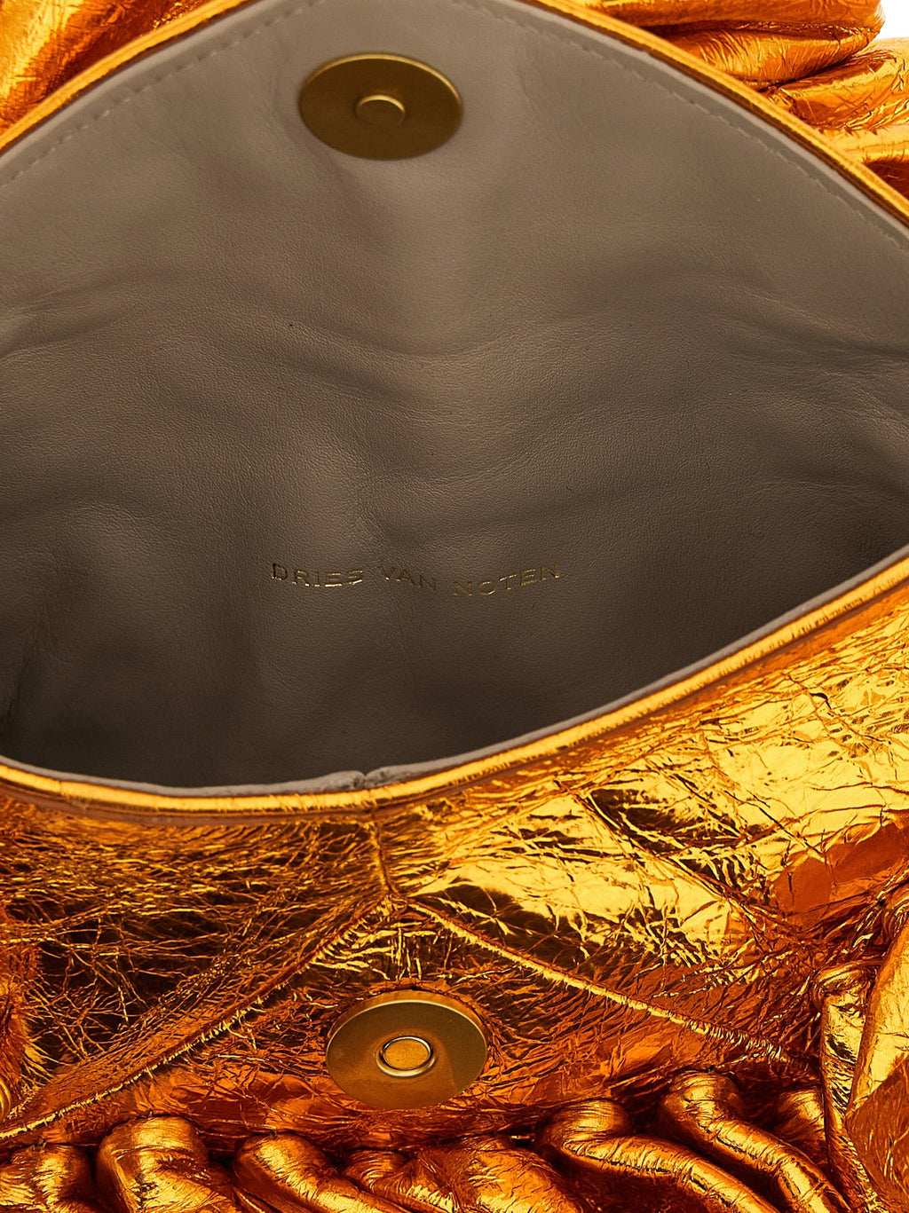 Dries Van Noten Orange Cowhide Clutch Bag