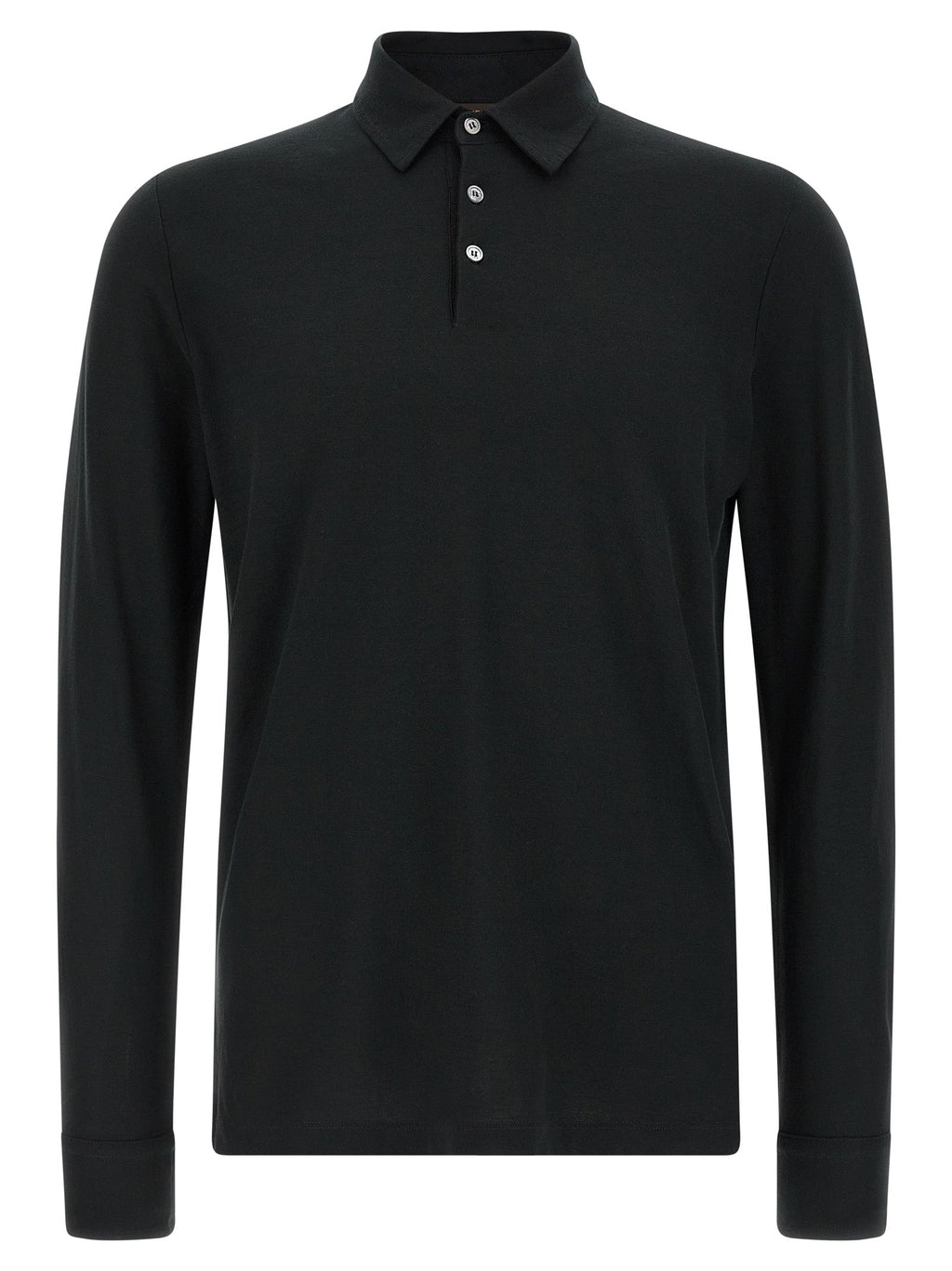 ZANONE Black Cotton Polo Shirt