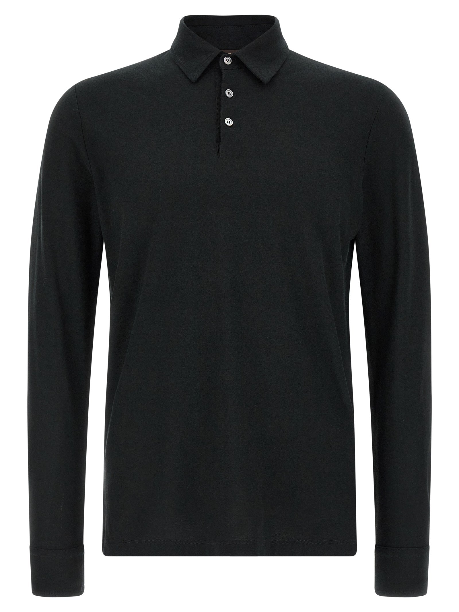 ZANONE Black Cotton Polo Shirt