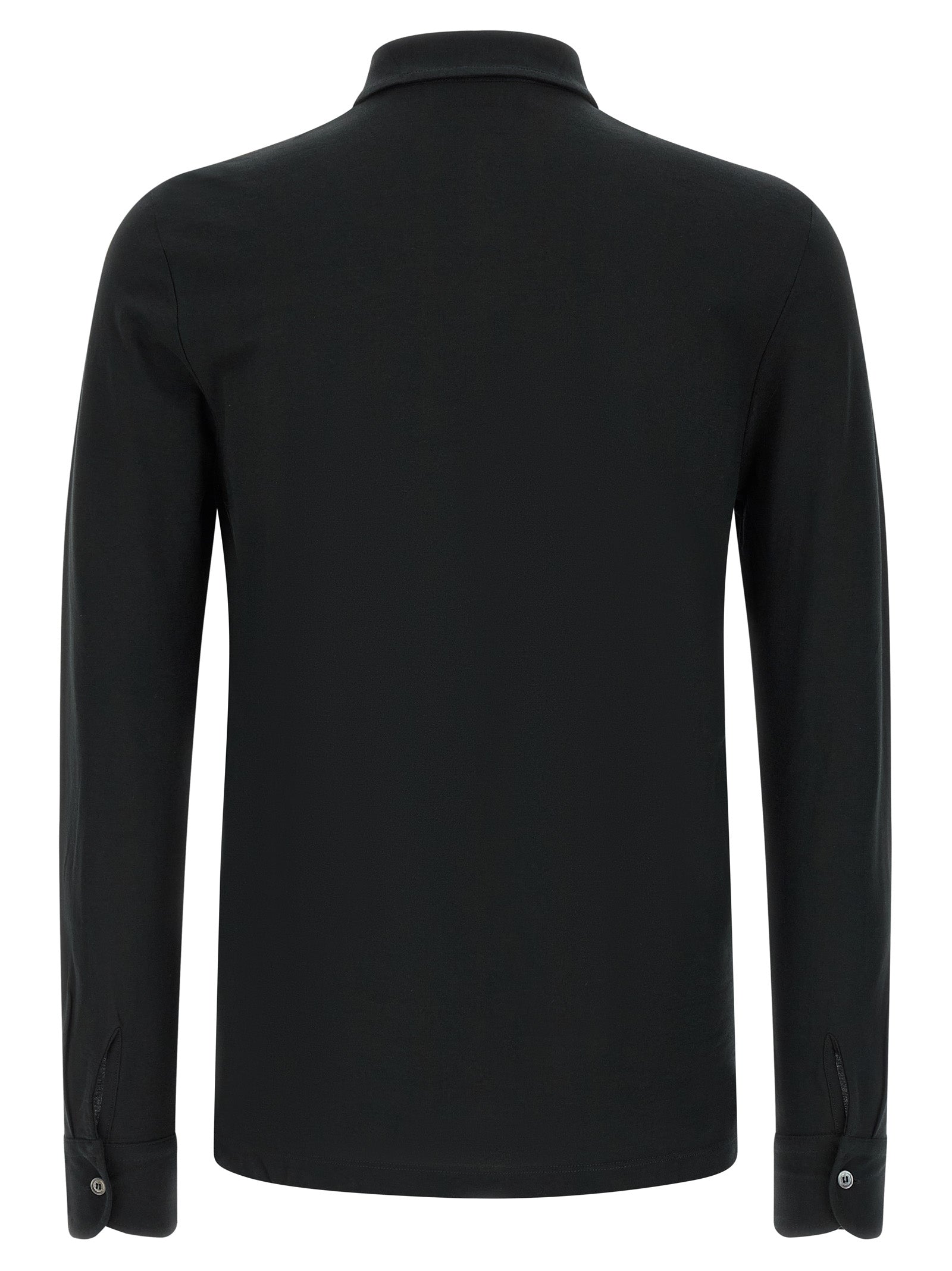 ZANONE Black Cotton Polo Shirt