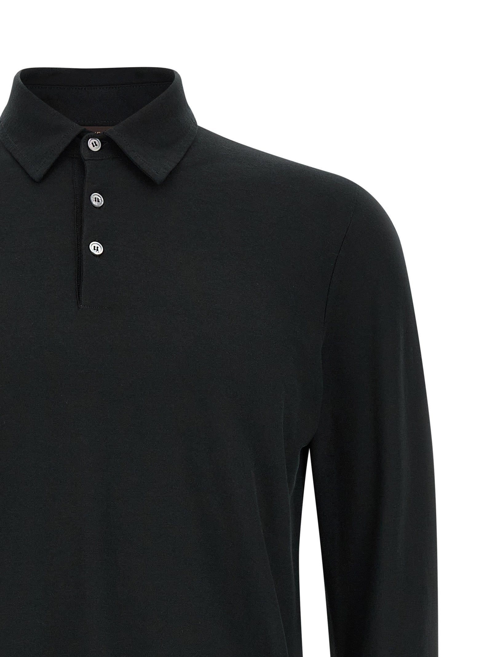 ZANONE Black Cotton Polo Shirt