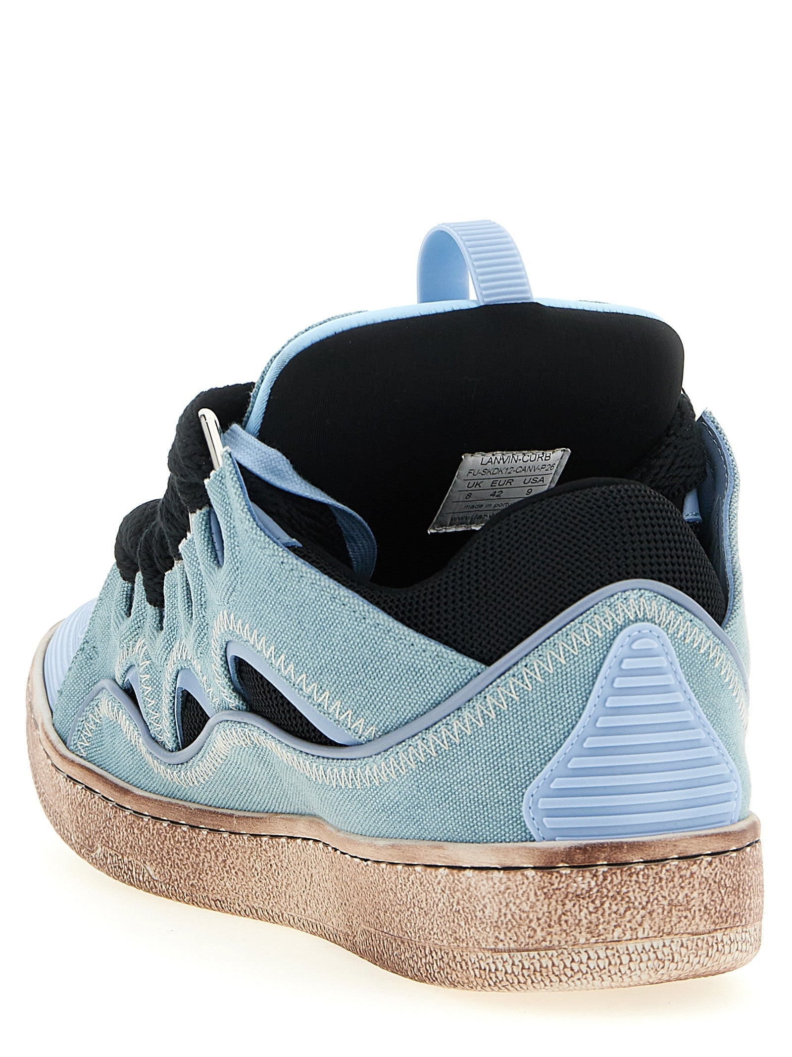 Lanvin Blue Cotton Athletic Sneakers