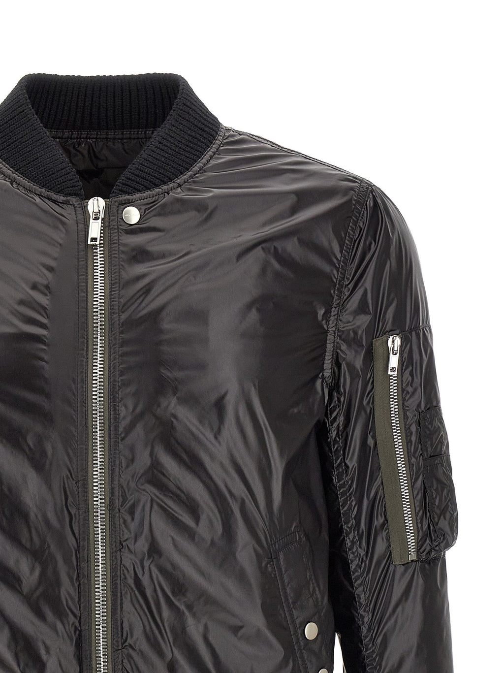 Rick Owens Black Nylon Bomber