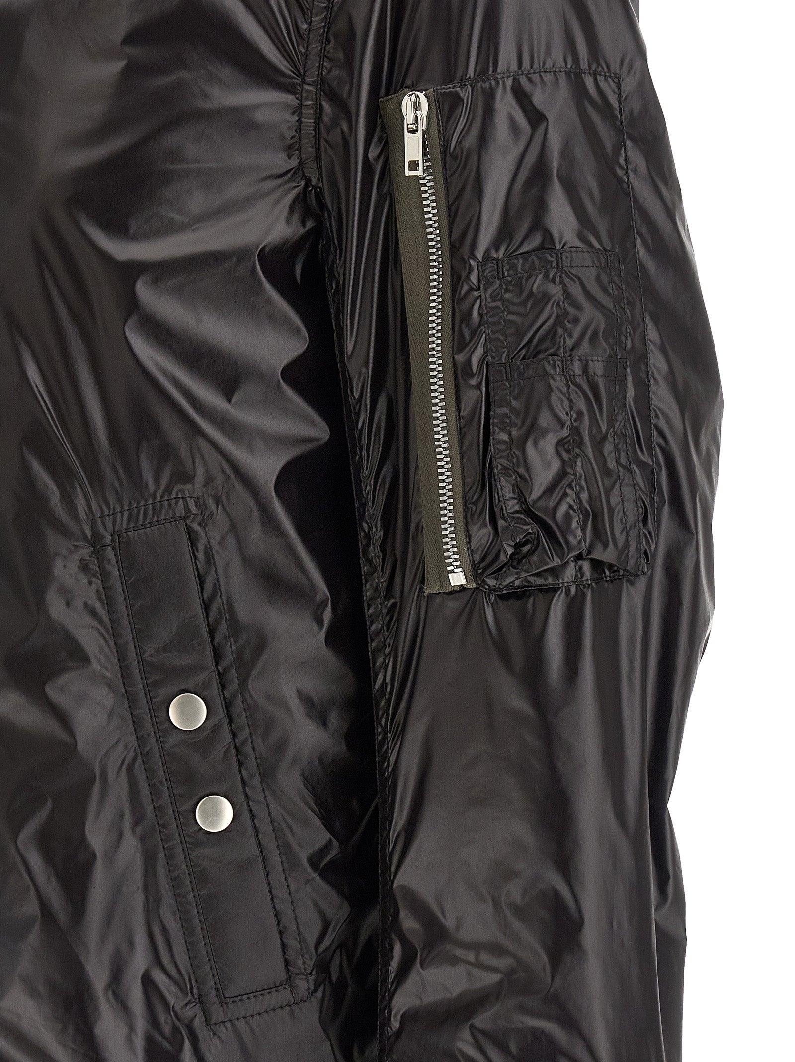 Rick Owens Black Nylon Bomber