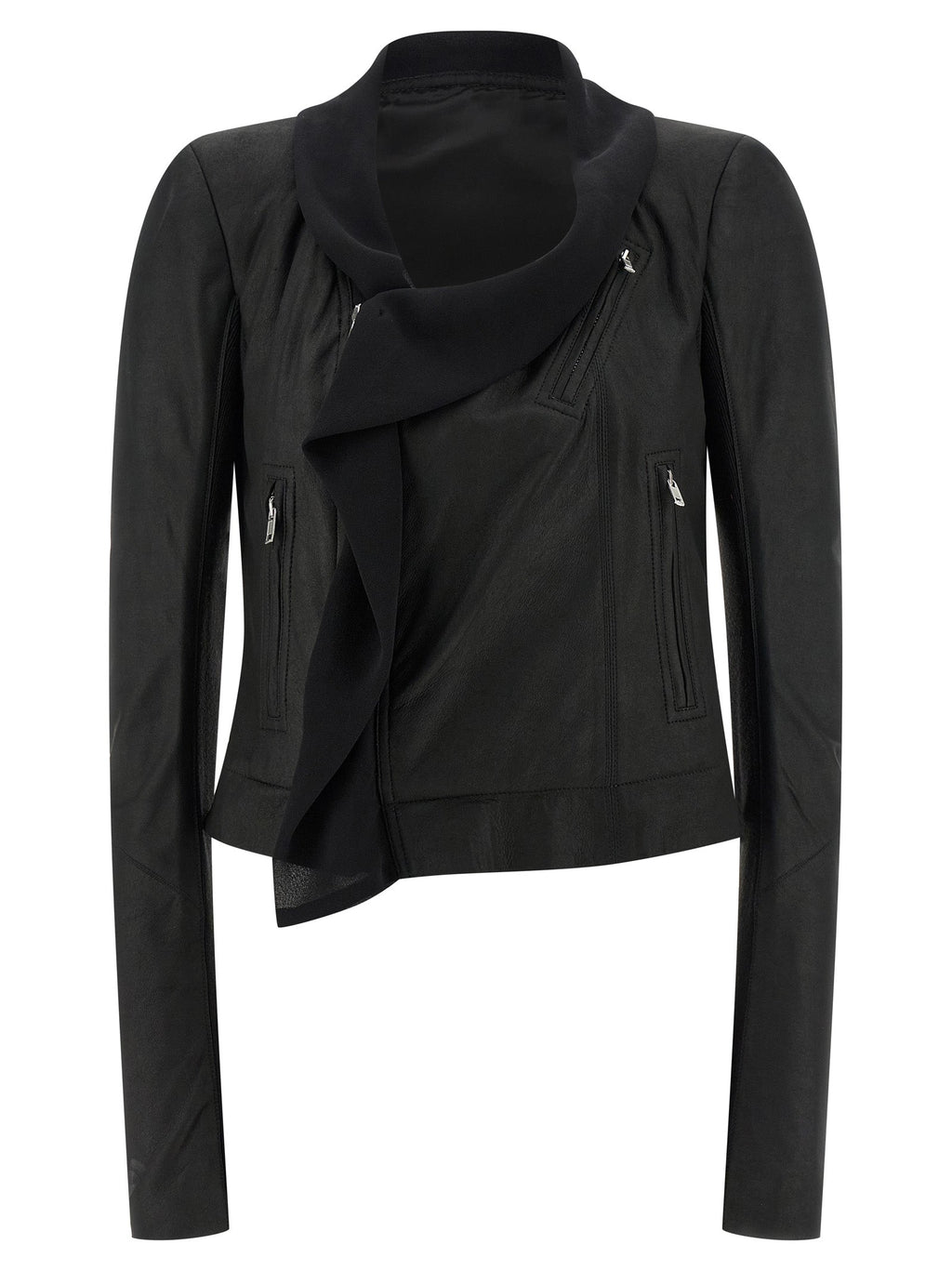Rick Owens Black Lamb Leather Leather Jacket