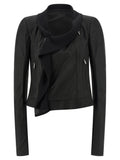 Rick Owens Black Lamb Leather Leather Jacket