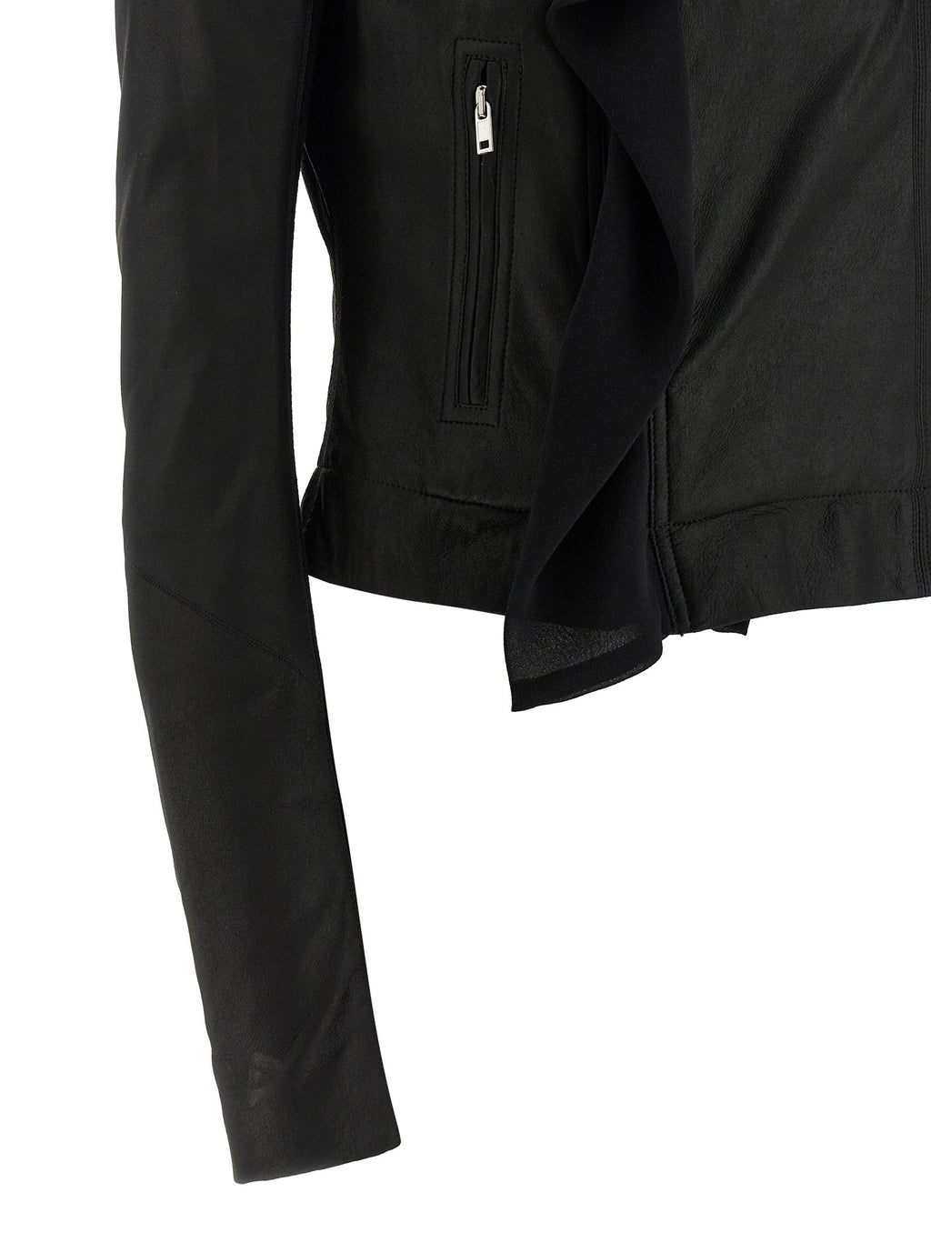 Rick Owens Black Lamb Leather Leather Jacket