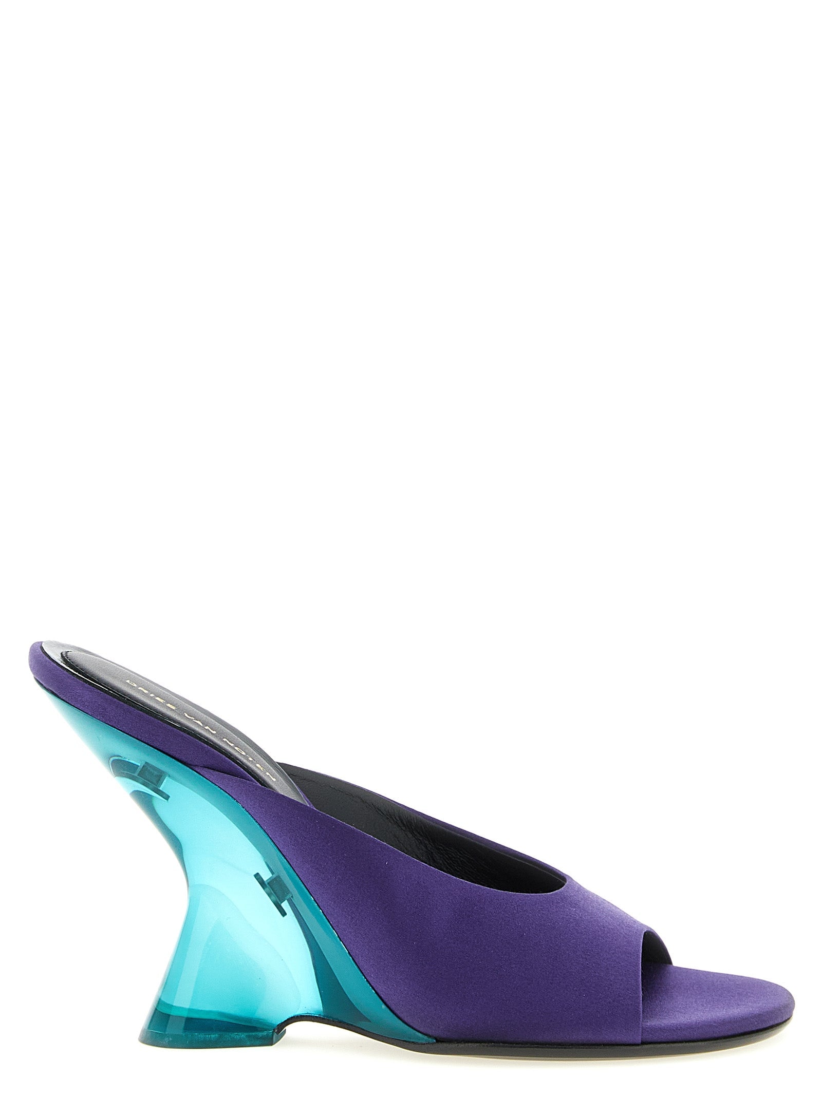Dries Van Noten Purple Cotton Wedge Sandals