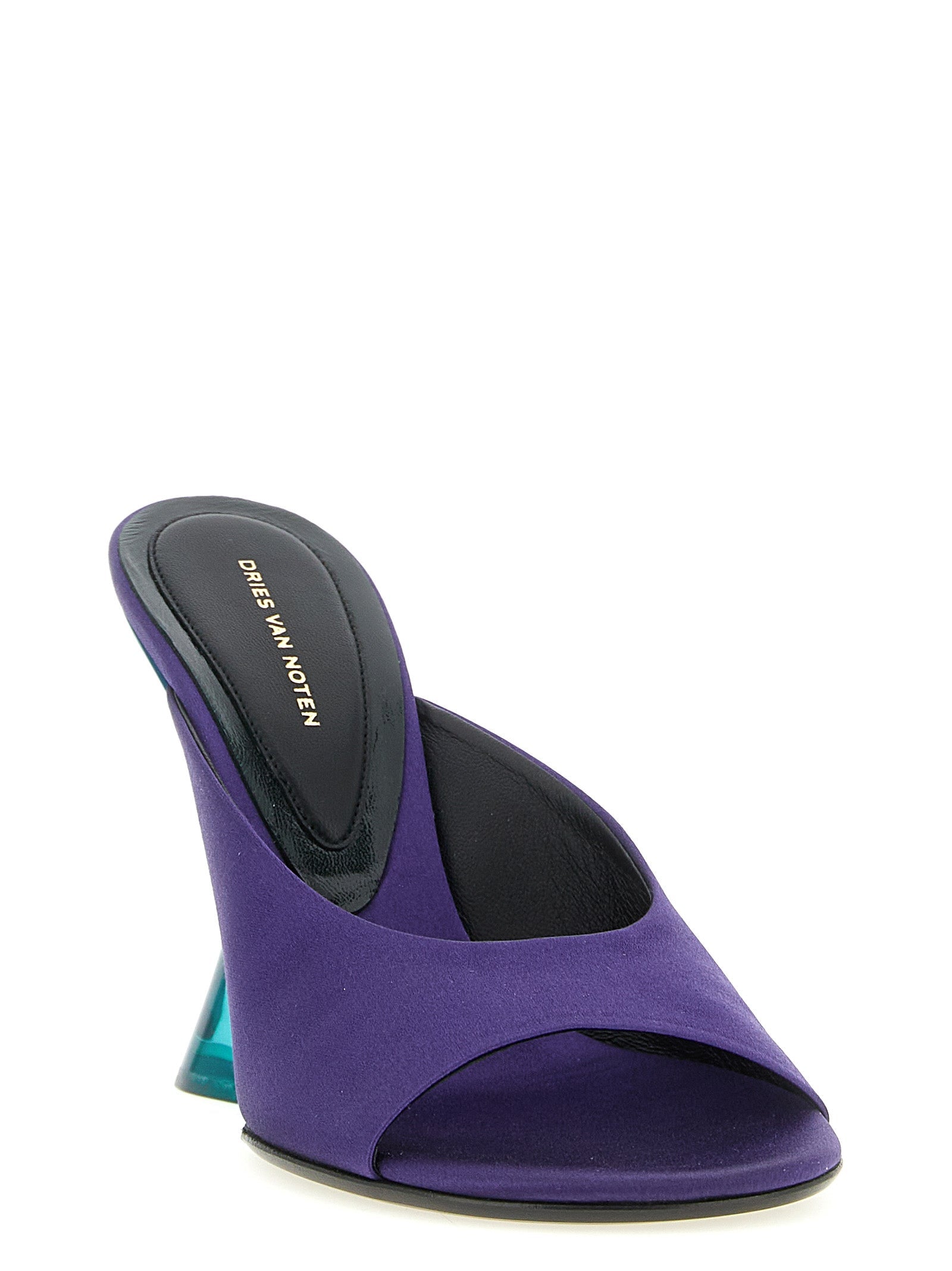 Dries Van Noten Purple Cotton Wedge Sandals