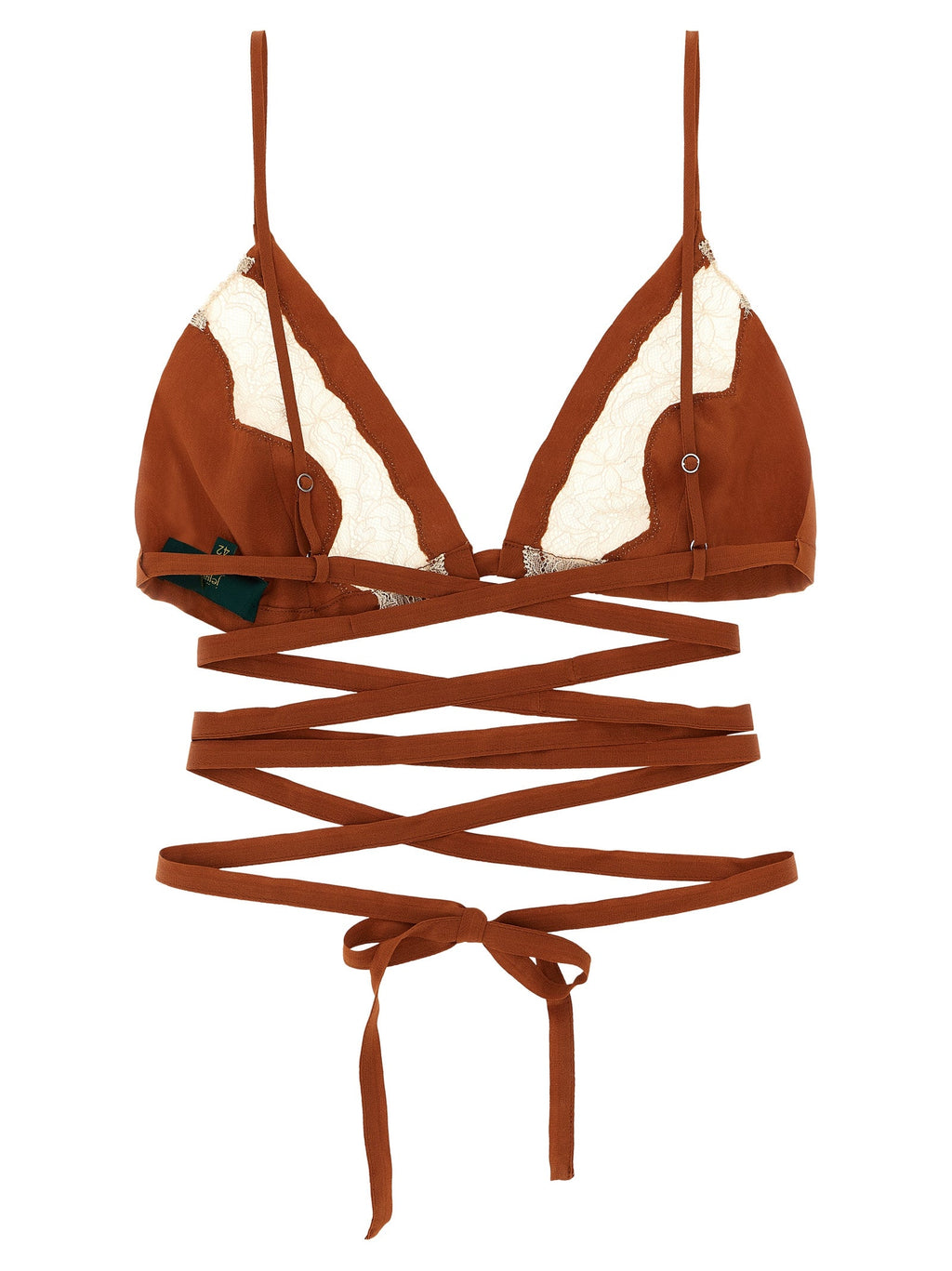 MAISON JEJIA Brown Silk Bra MAISON JEJIA