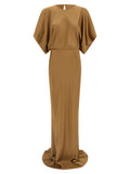 Norma Kamali Beige Polyester Long Dress Norma Kamali