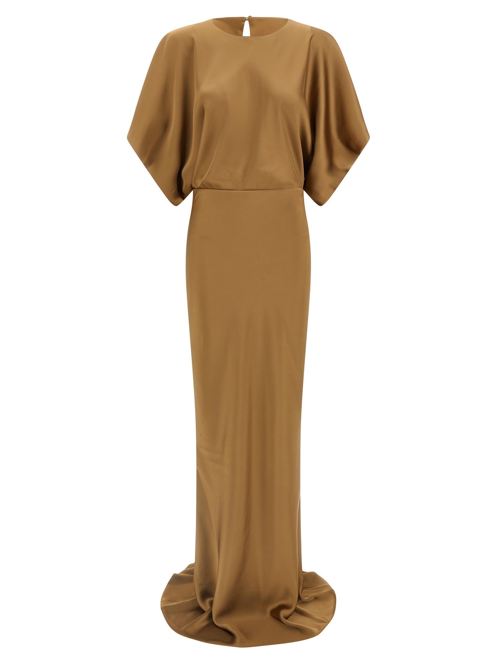 Norma Kamali Beige Polyester Long Dress Norma Kamali