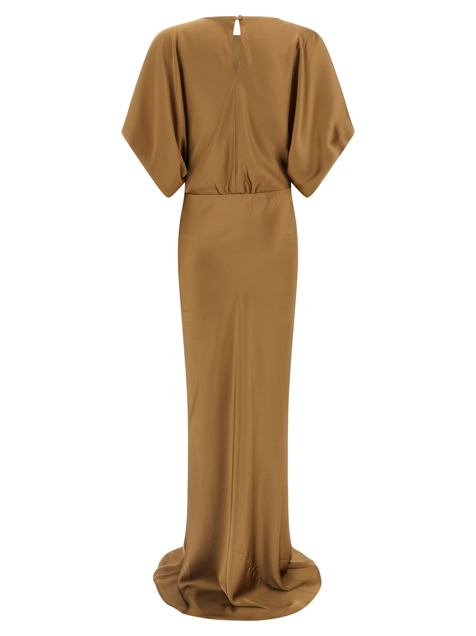 Norma Kamali Beige Polyester Long Dress Norma Kamali