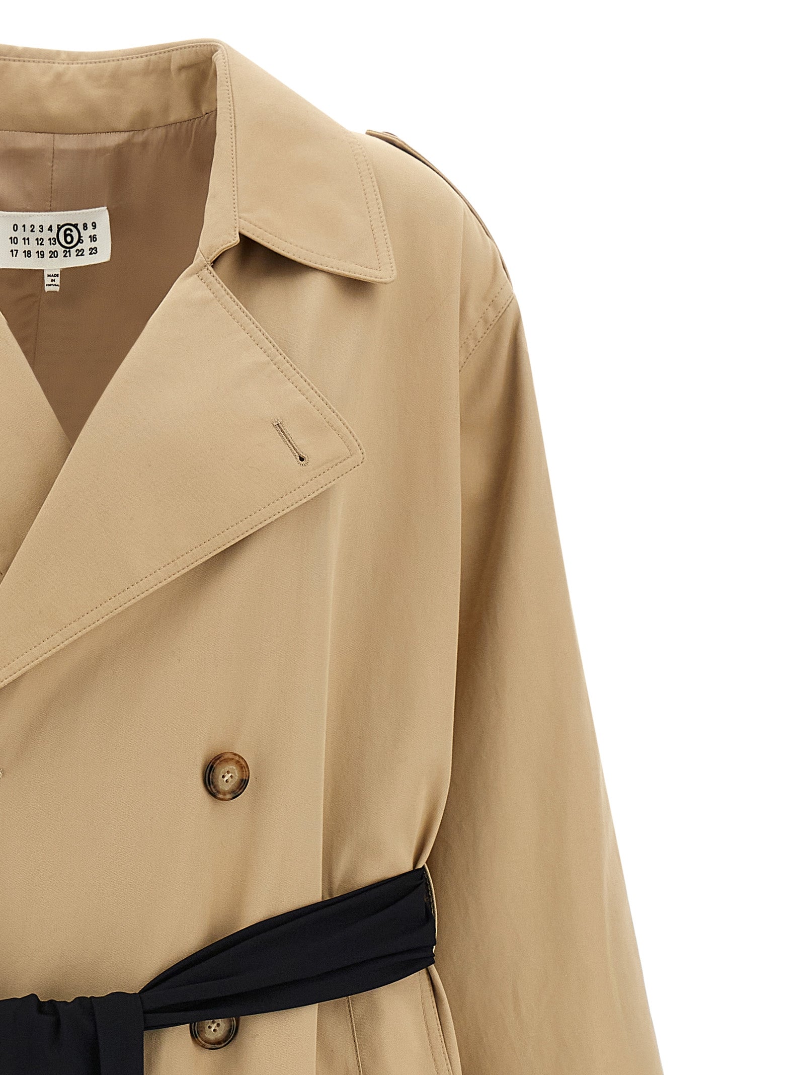 MM6 Maison Margiela Beige Cotton Coat