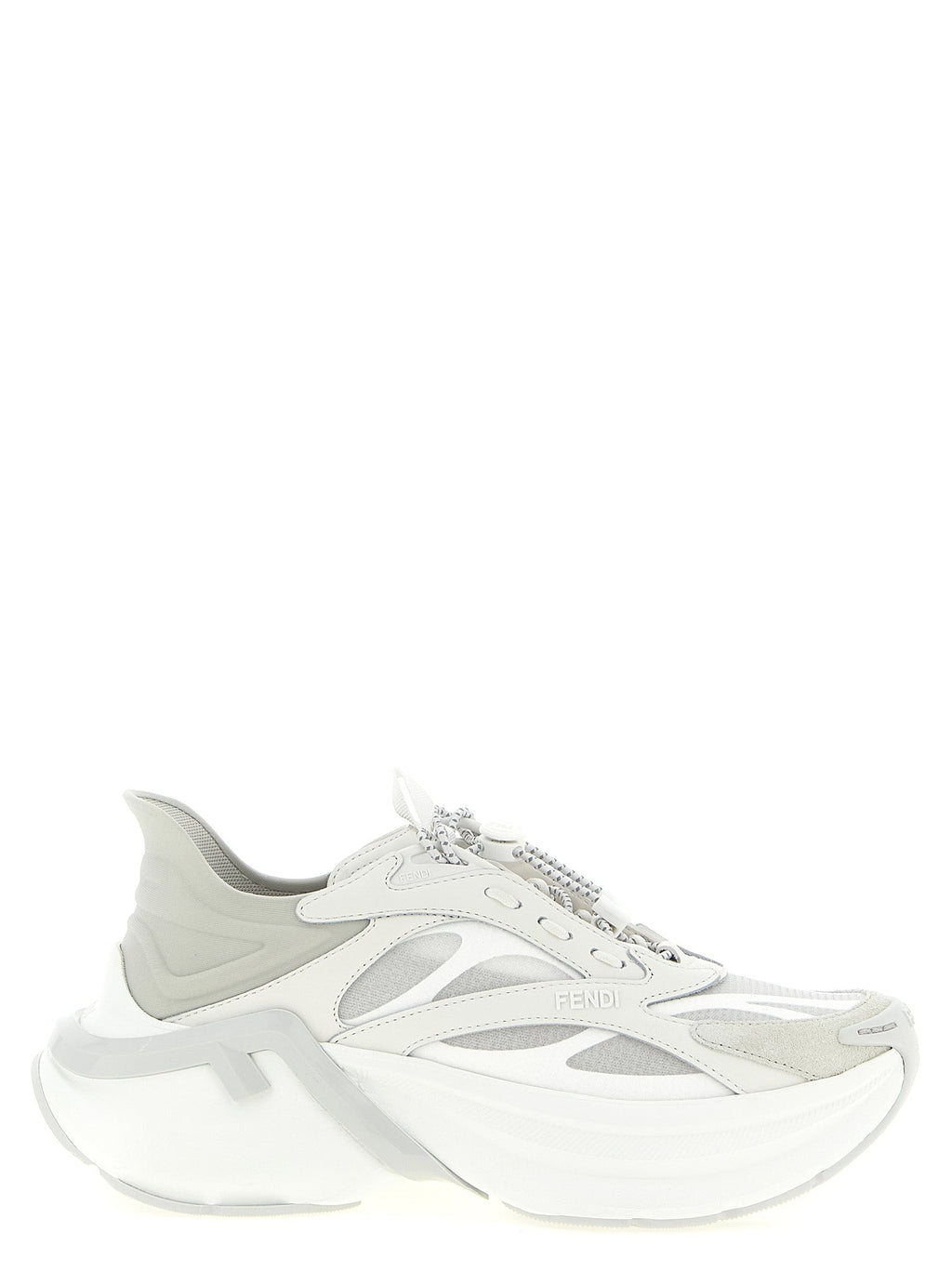 Fendi Gray Calfskin Athletic Sneakers