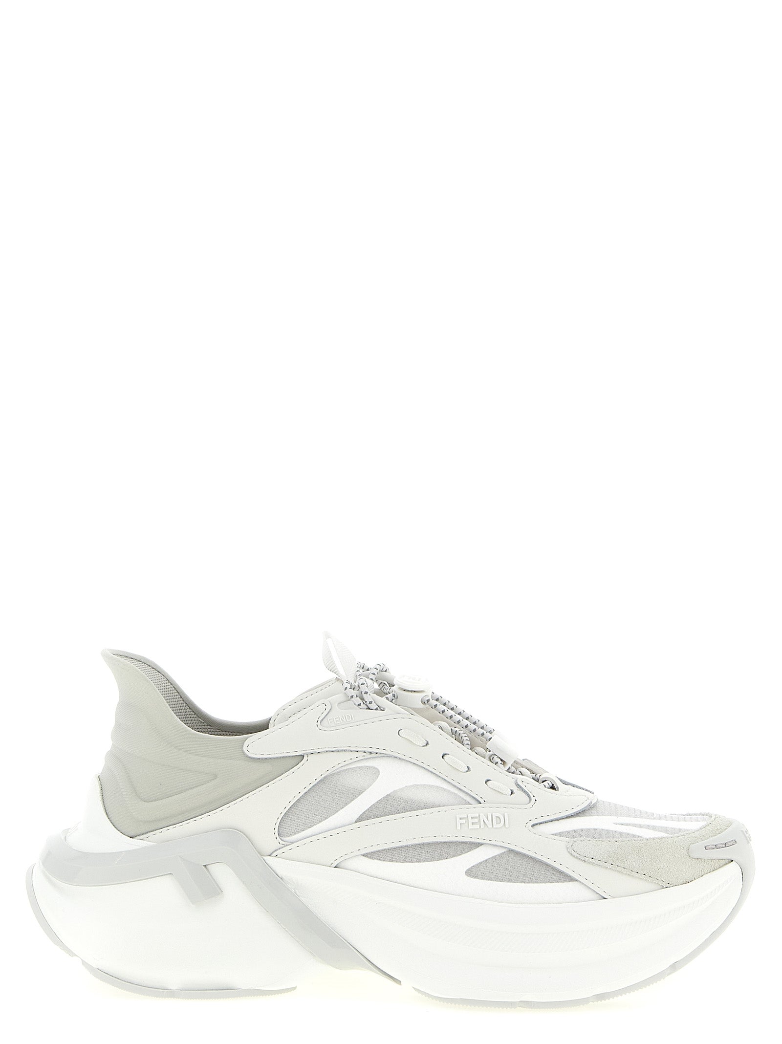 Fendi Gray Calfskin Athletic Sneakers