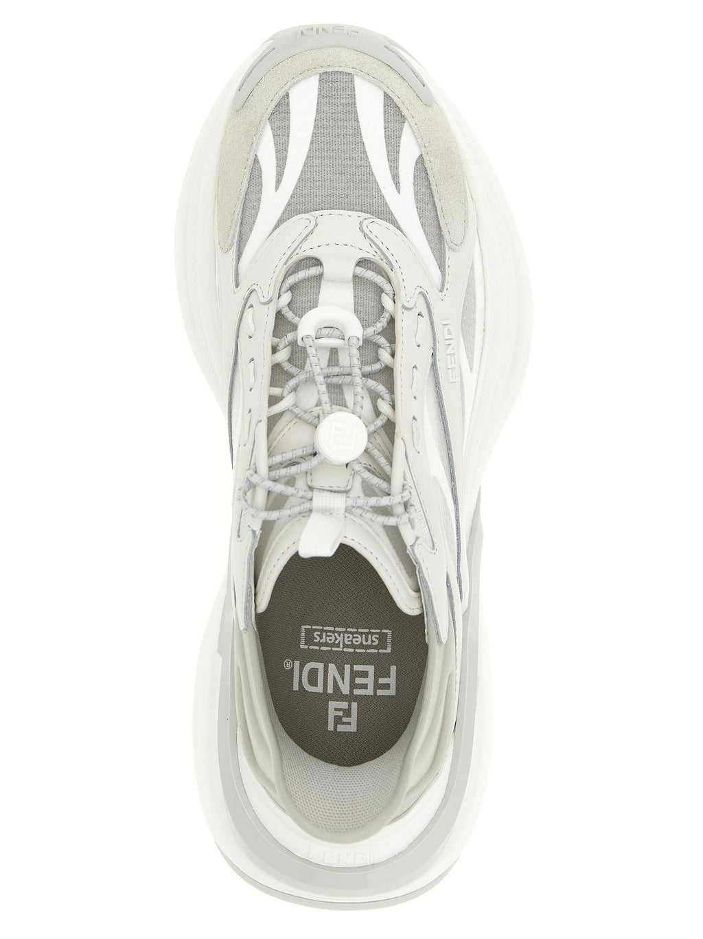 Fendi Gray Calfskin Athletic Sneakers