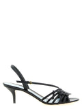 Valentino Garavani Black Calfskin Stiletto Heel Sandals