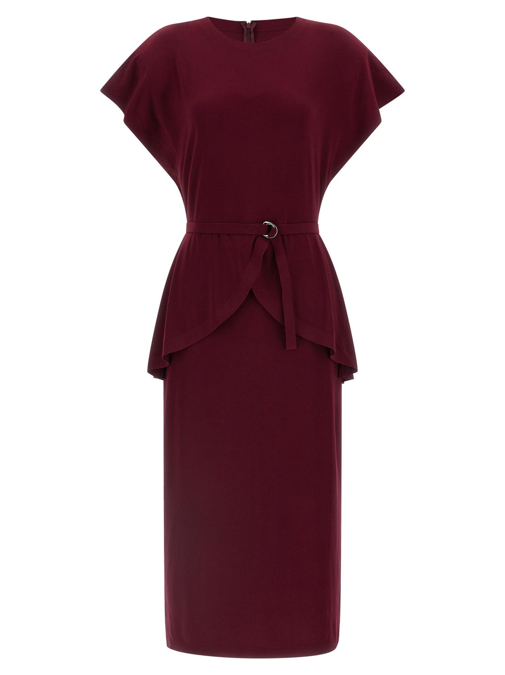 Norma Kamali Bordeaux Polyester Midi Dress