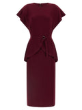 Norma Kamali Bordeaux Polyester Midi Dress