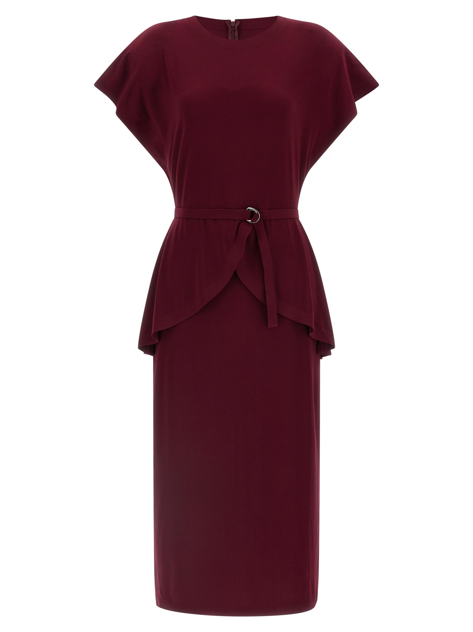 Norma Kamali Bordeaux Polyester Midi Dress