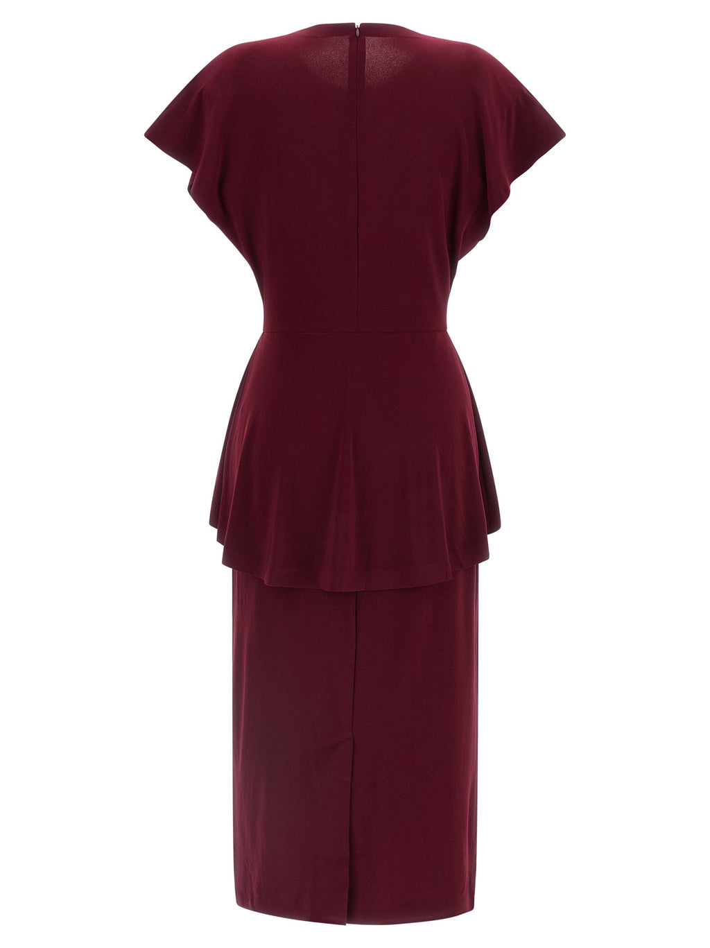 Norma Kamali Bordeaux Polyester Midi Dress
