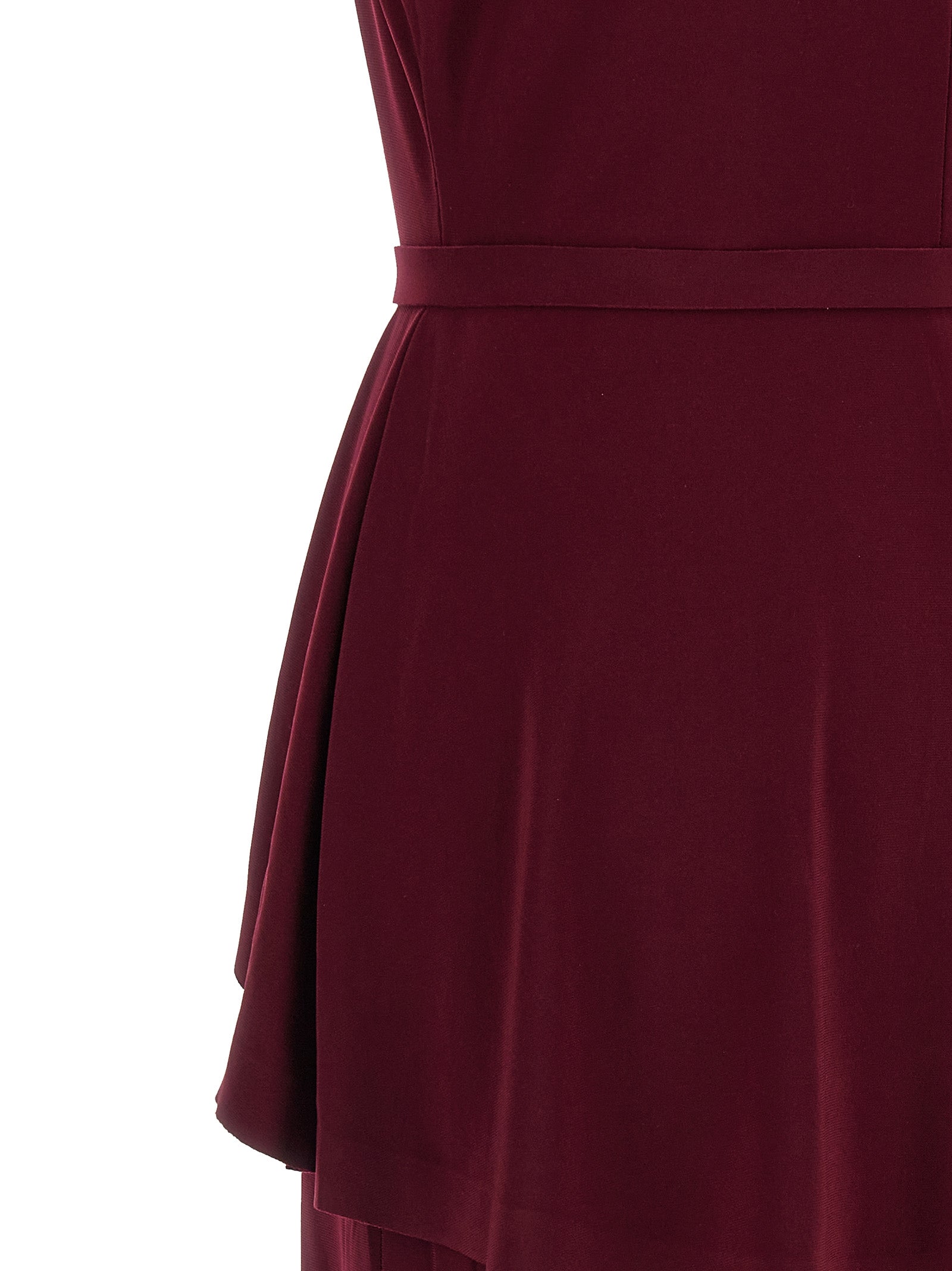 Norma Kamali Bordeaux Polyester Midi Dress