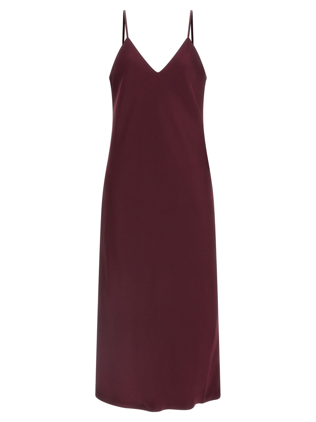 Norma Kamali Bordeaux Polyester Midi Dress