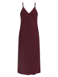 Norma Kamali Bordeaux Polyester Midi Dress