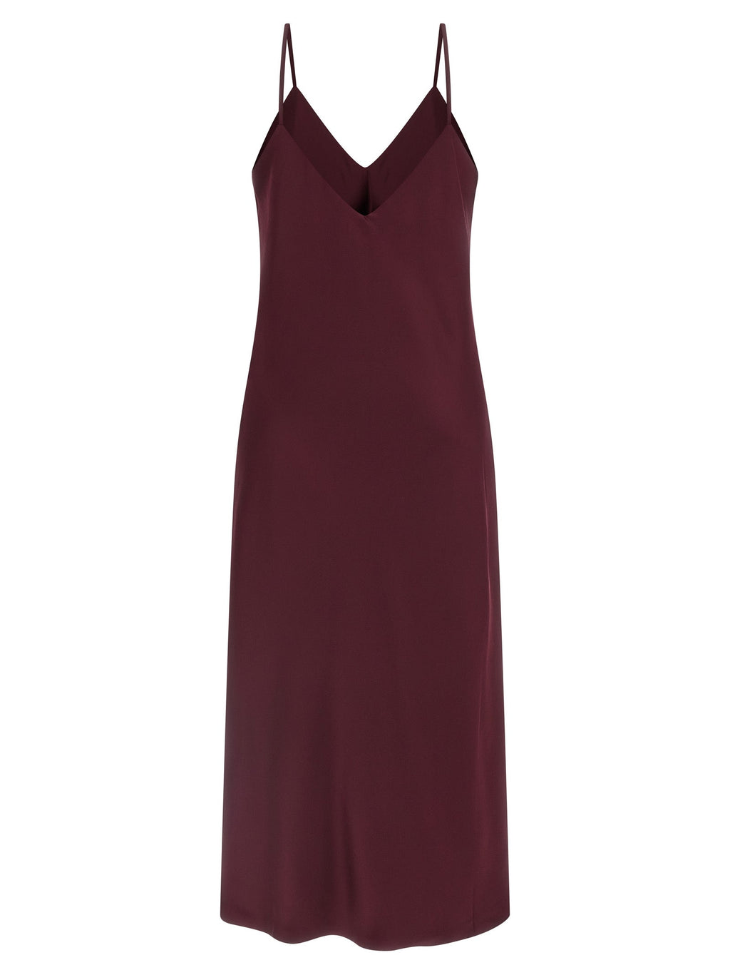 Norma Kamali Bordeaux Polyester Midi Dress