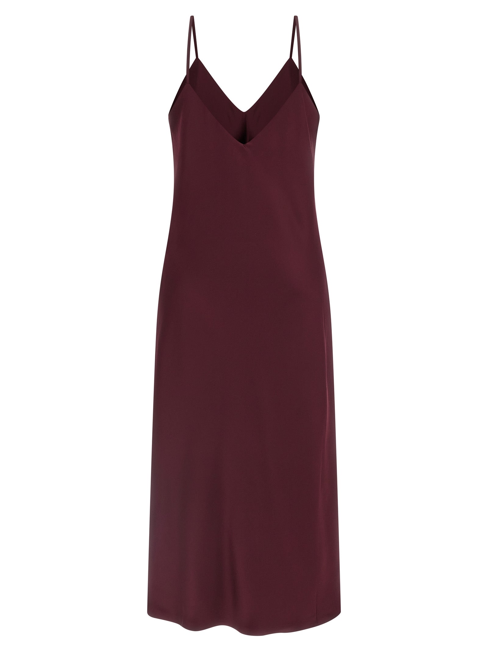 Norma Kamali Bordeaux Polyester Midi Dress