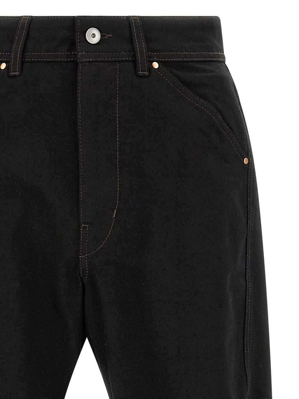 Lemaire Black Cotton Relaxed Fit Jeans