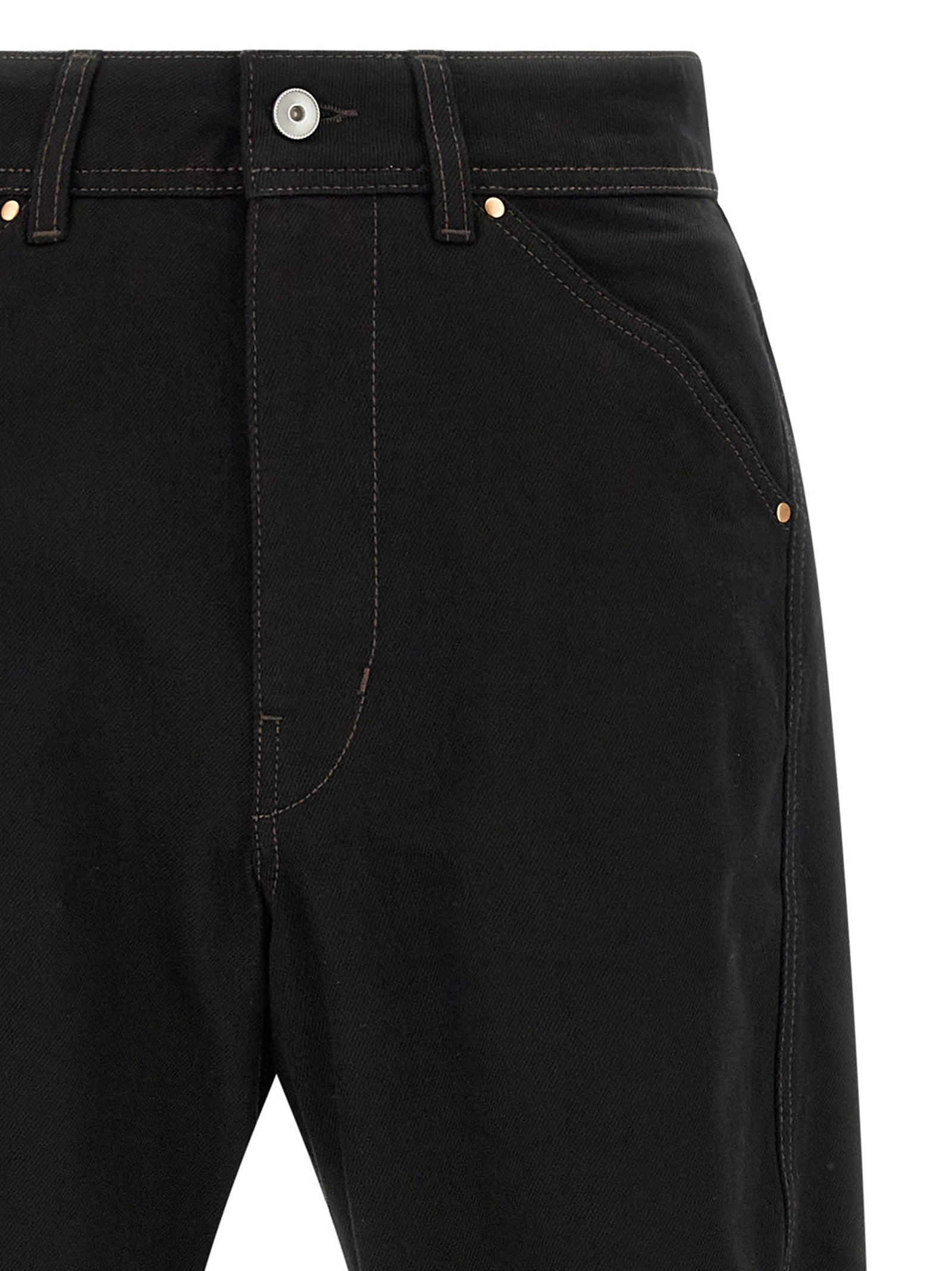 Lemaire Black Cotton Relaxed Fit Jeans