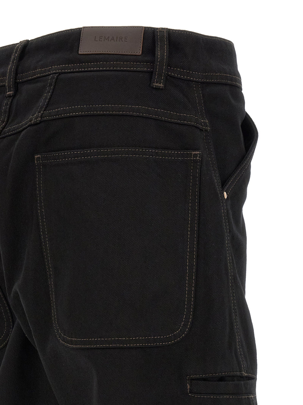 Lemaire Black Cotton Relaxed Fit Jeans