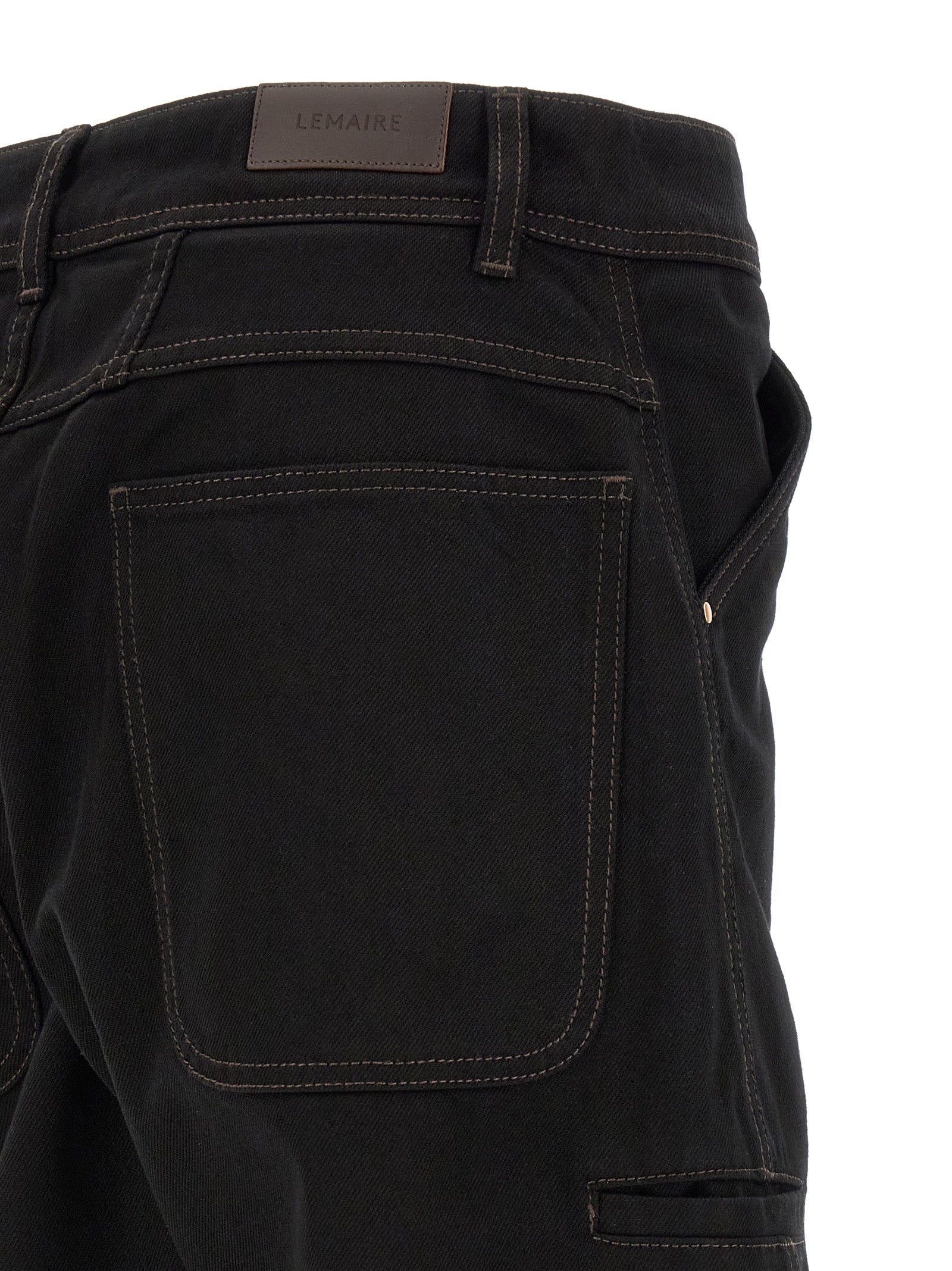 Lemaire Black Cotton Relaxed Fit Jeans