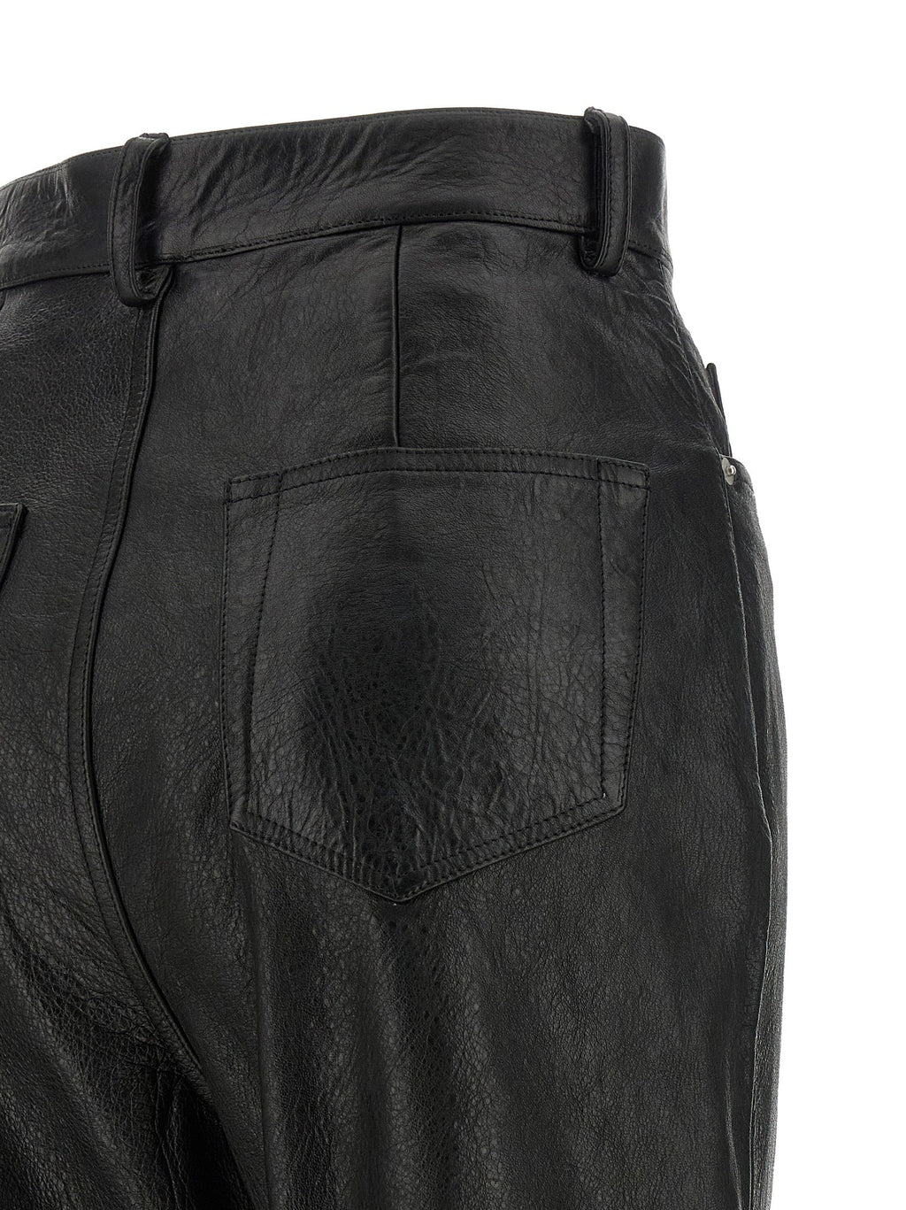 Rick Owens Black Lamb Leather Pants