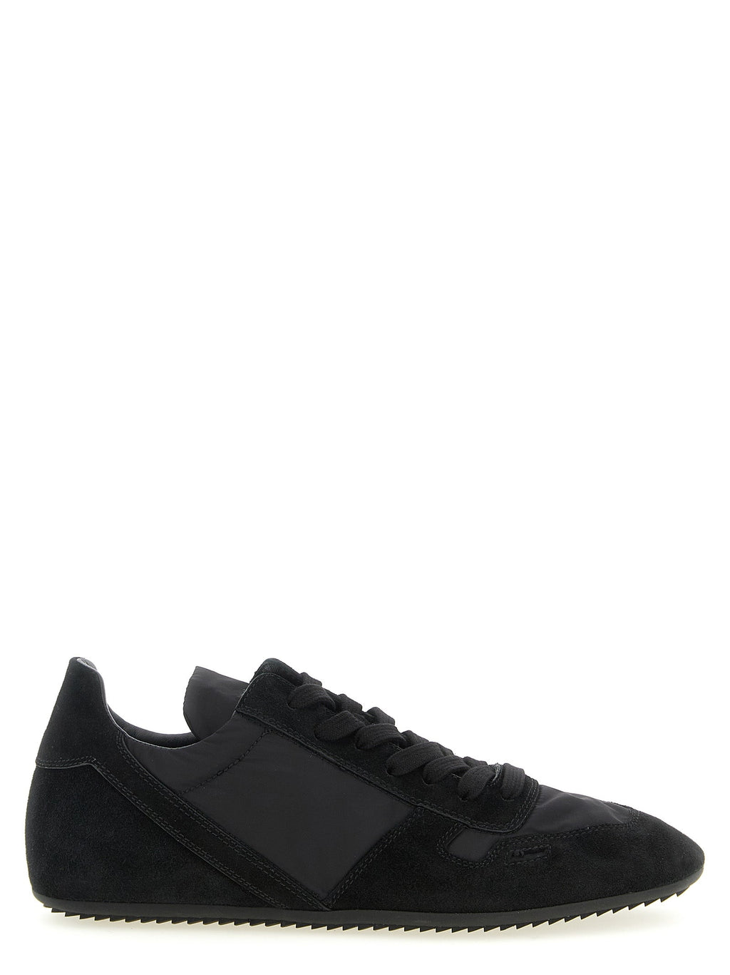 Rick Owens Black Calfskin Athletic Sneakers