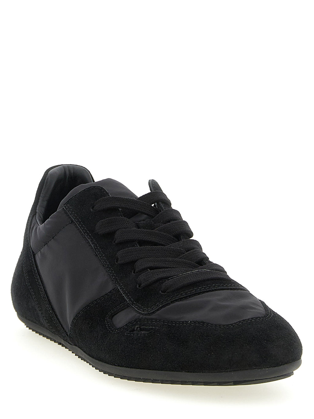 Rick Owens Black Calfskin Athletic Sneakers