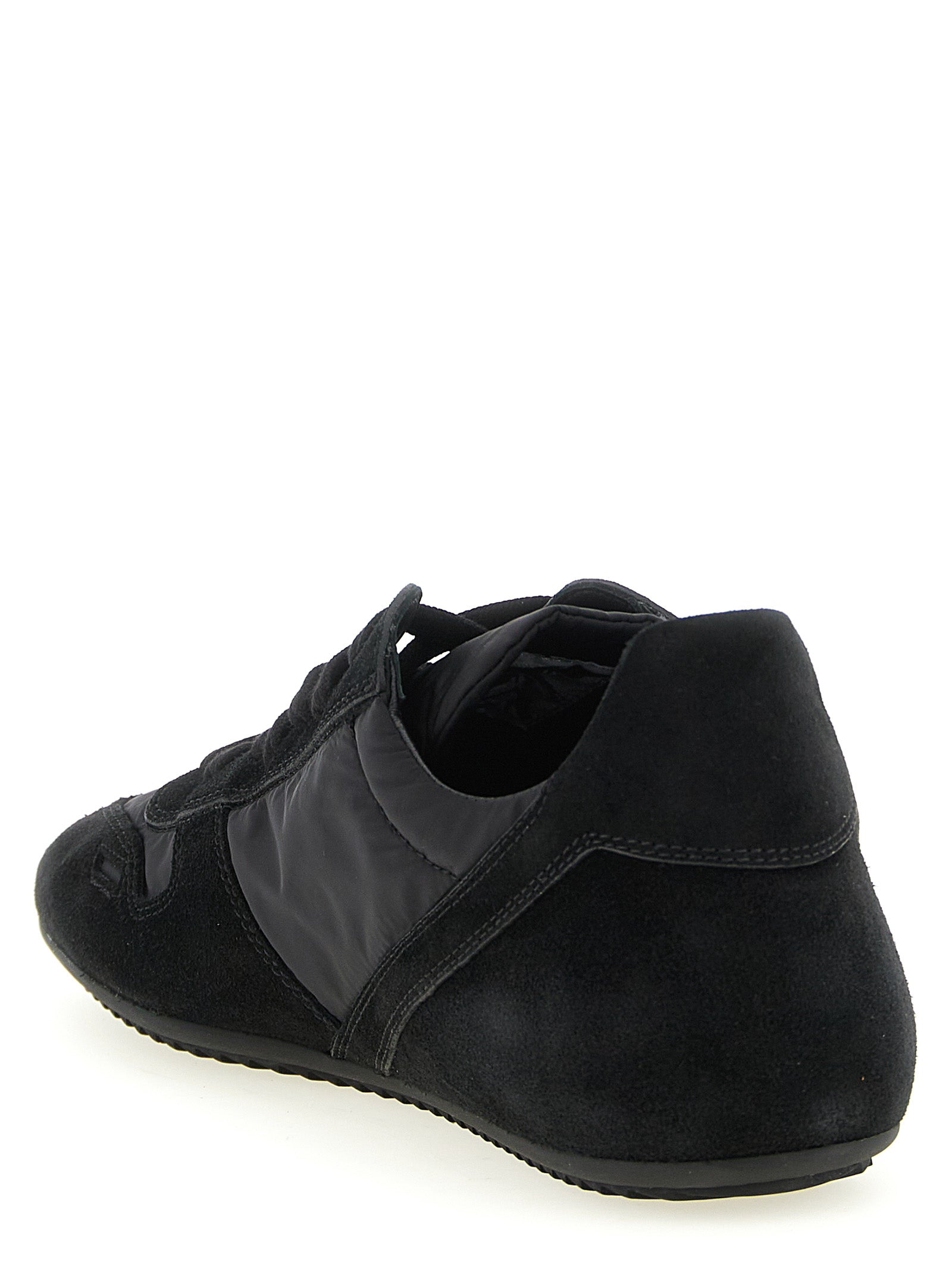 Rick Owens Black Calfskin Athletic Sneakers