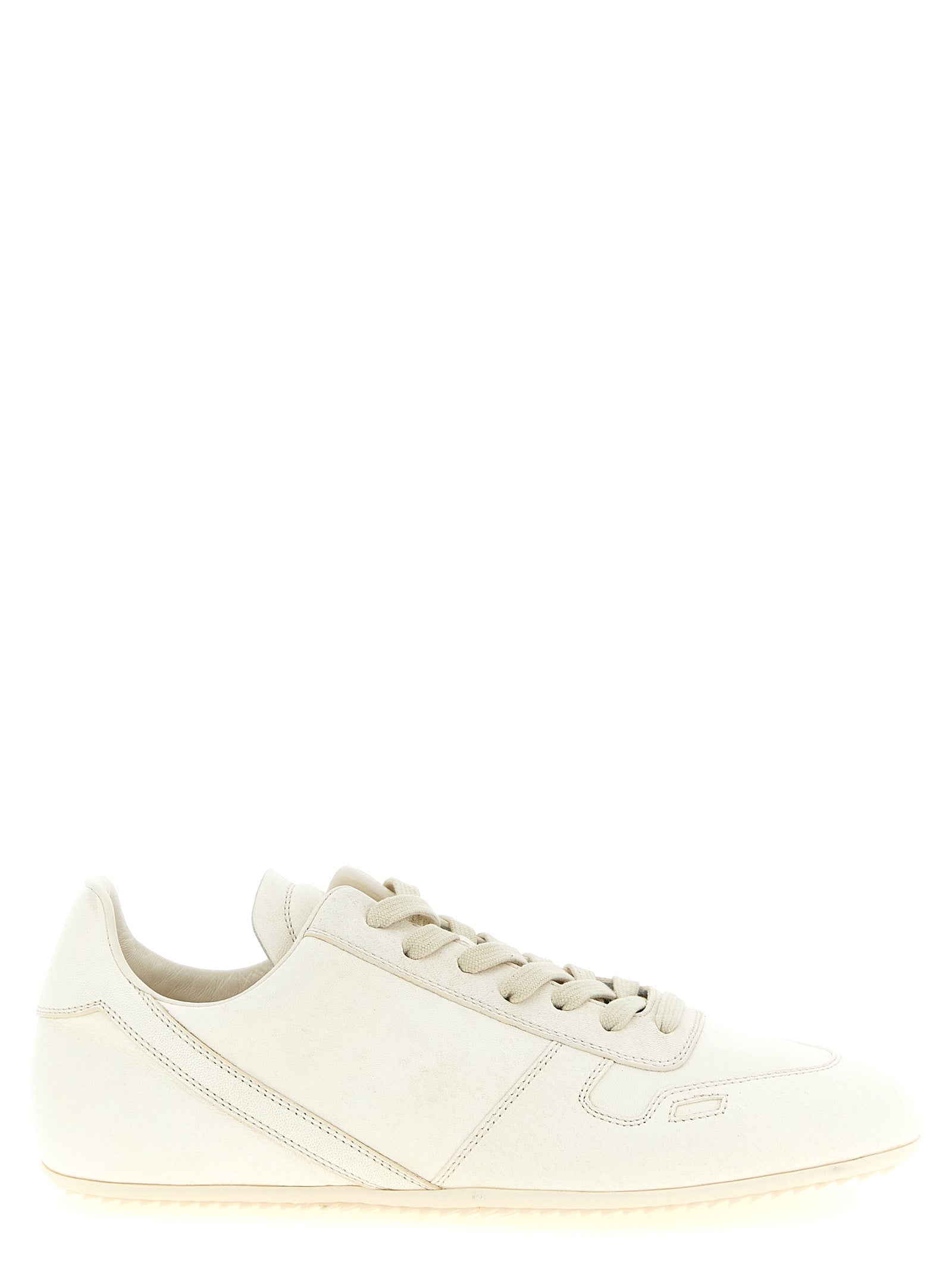 Rick Owens White Lamb Leather Low Top Sneakers
