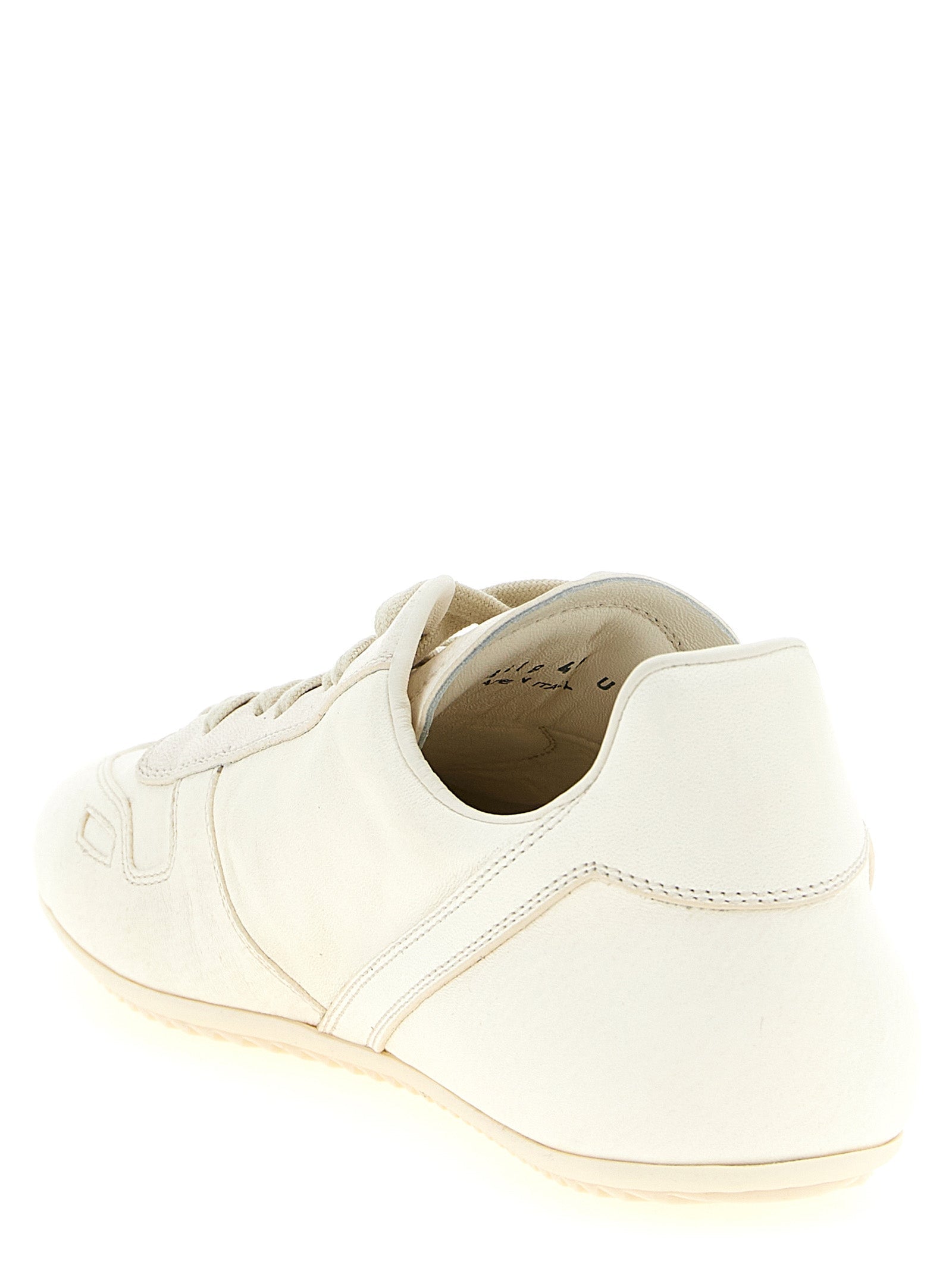 Rick Owens White Lamb Leather Low Top Sneakers