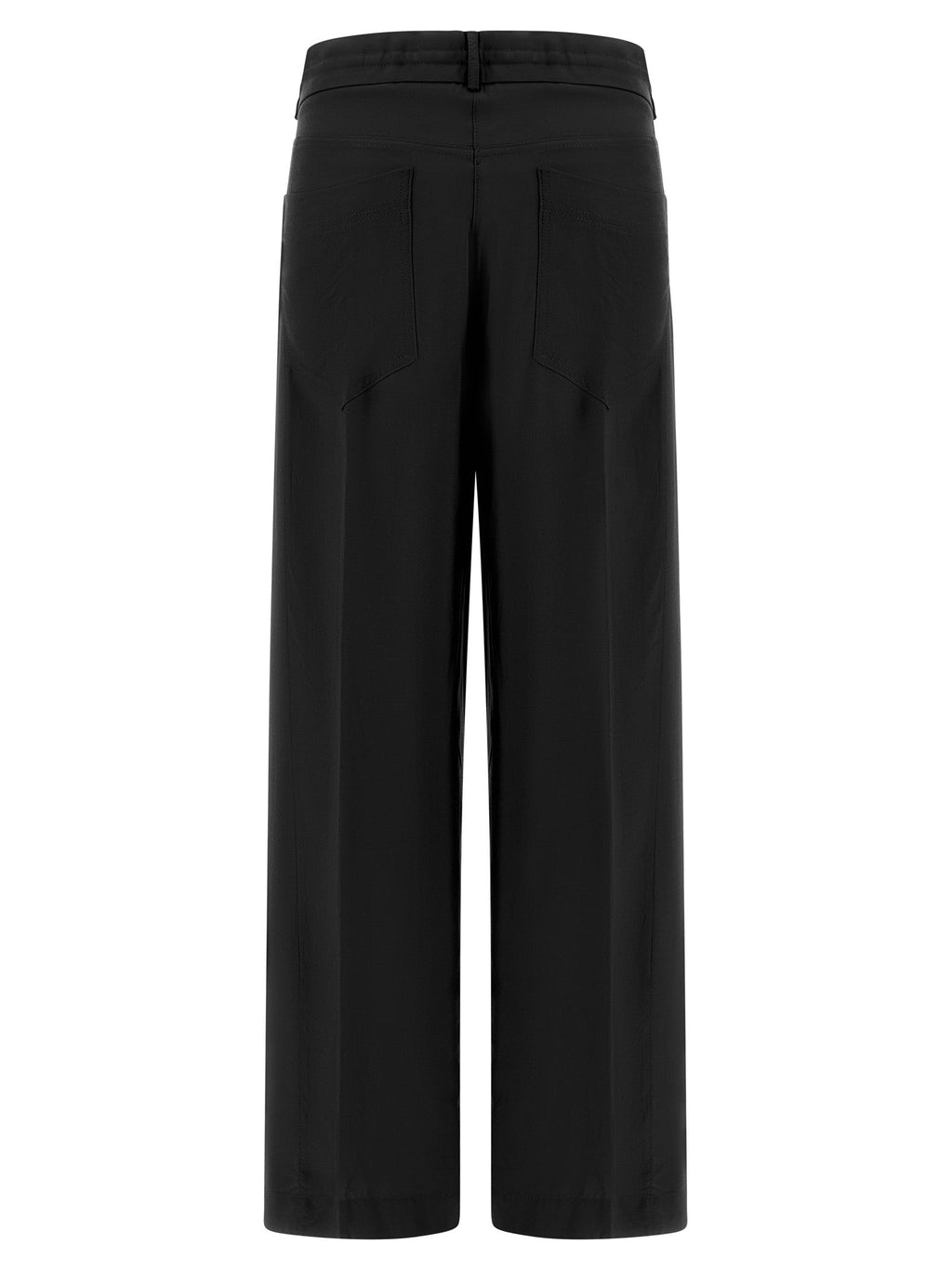 NUDE Black Viscose Casual Pants NUDE
