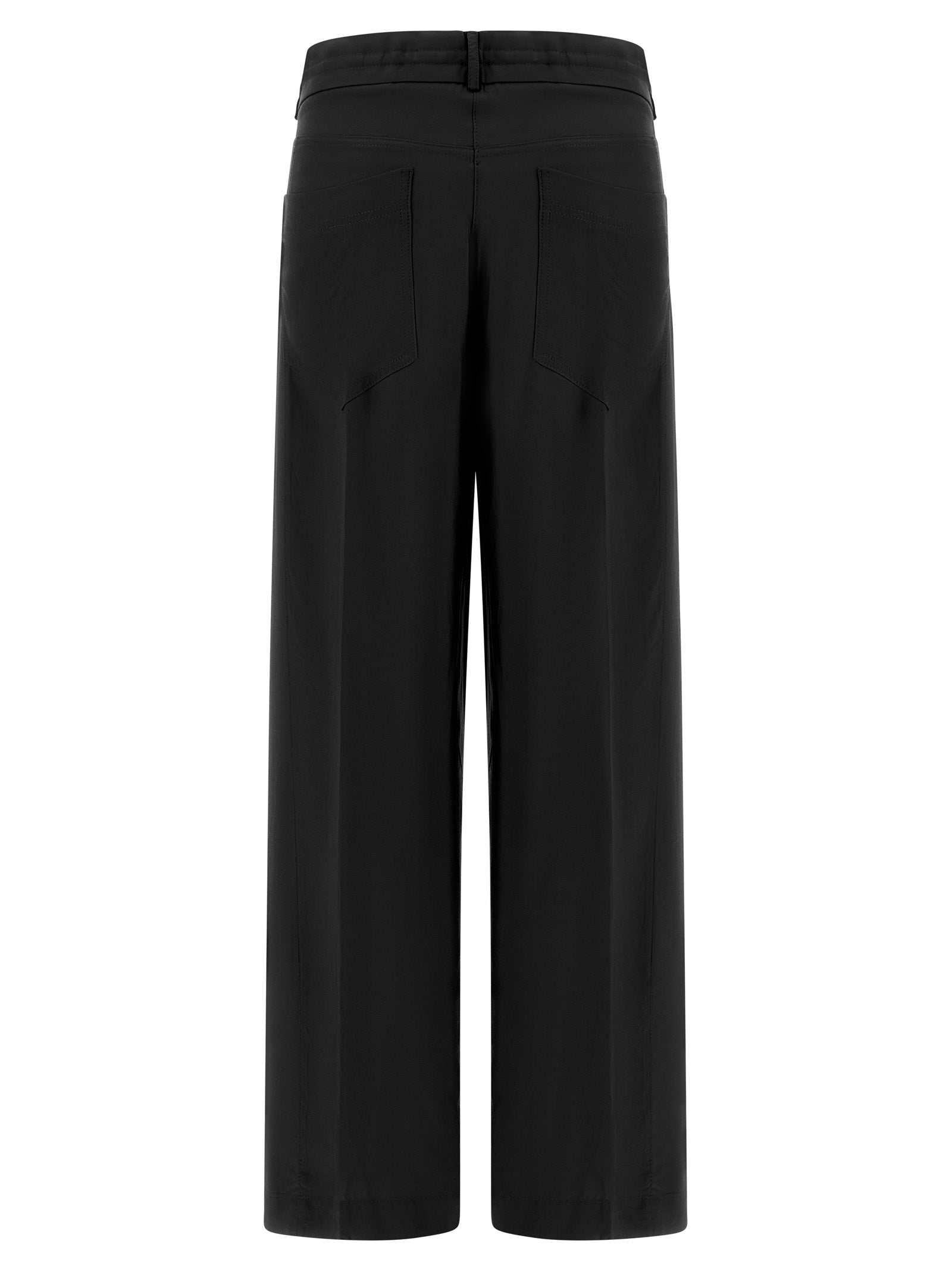 NUDE Black Viscose Casual Pants NUDE
