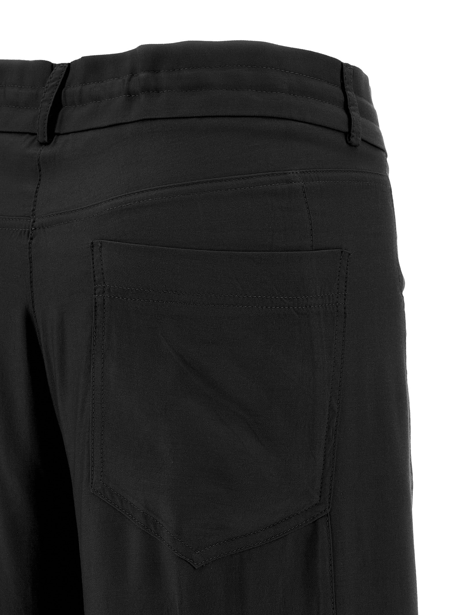 NUDE Black Viscose Casual Pants NUDE