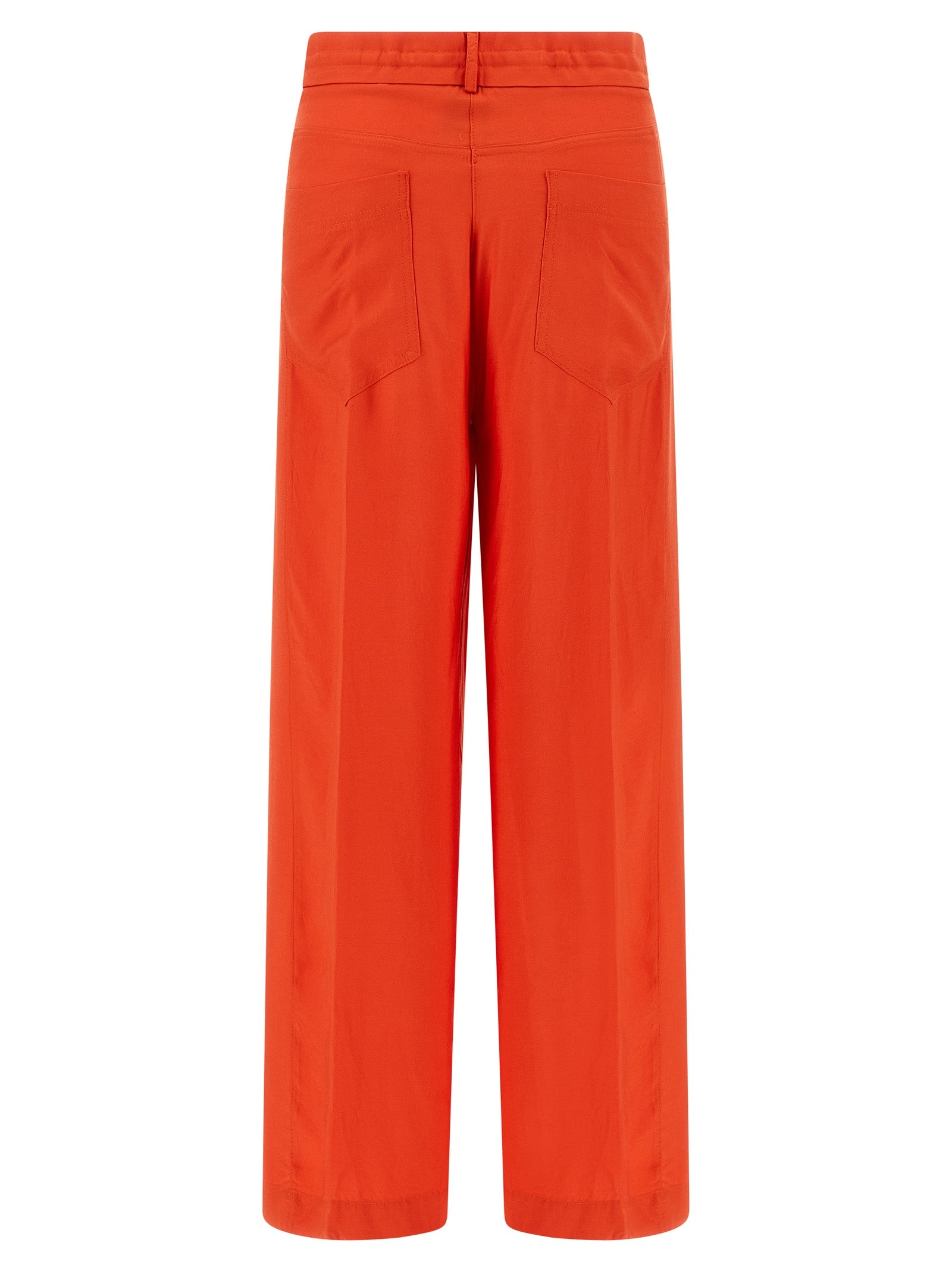 NUDE Orange Viscose Casual Pants