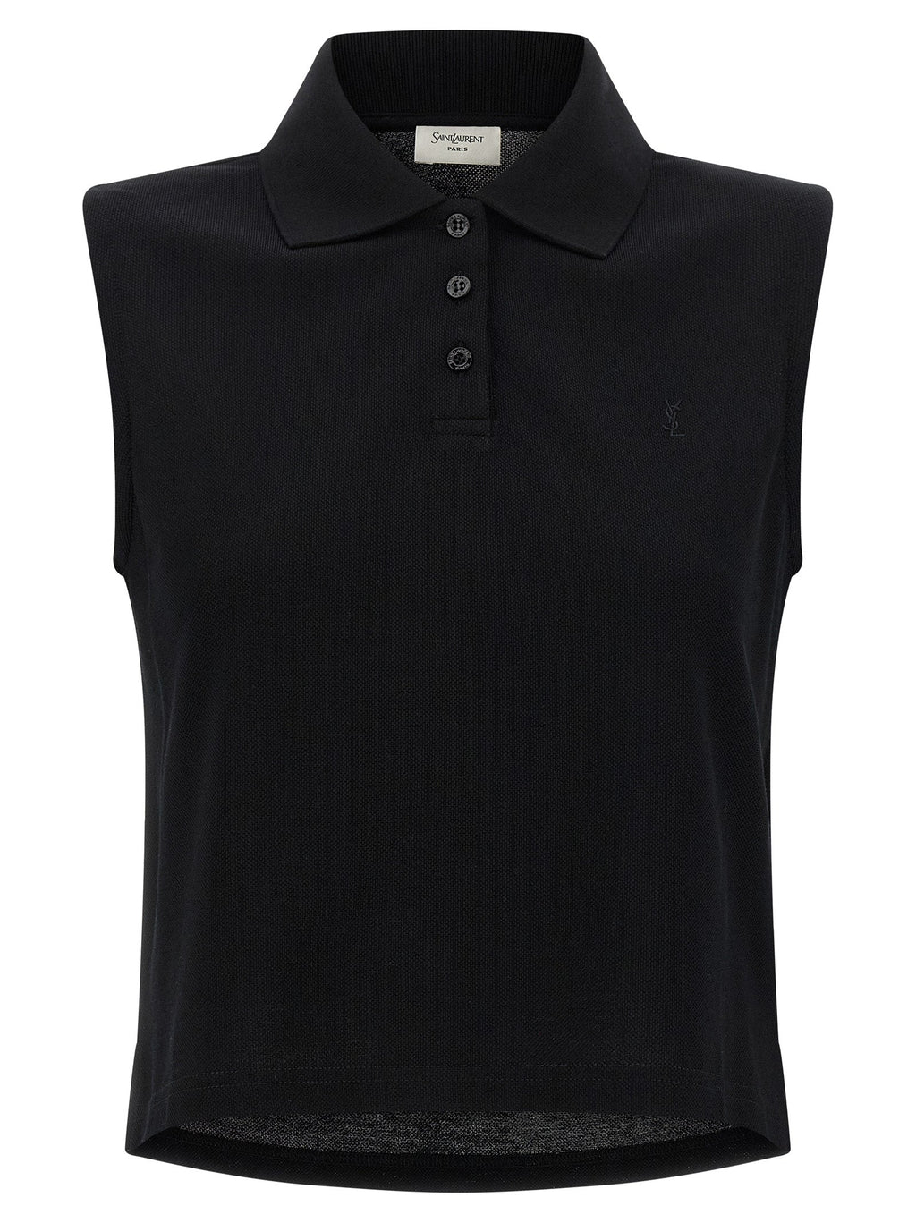 Saint Laurent Black Cotton Polo Shirt