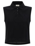 Saint Laurent Black Cotton Polo Shirt